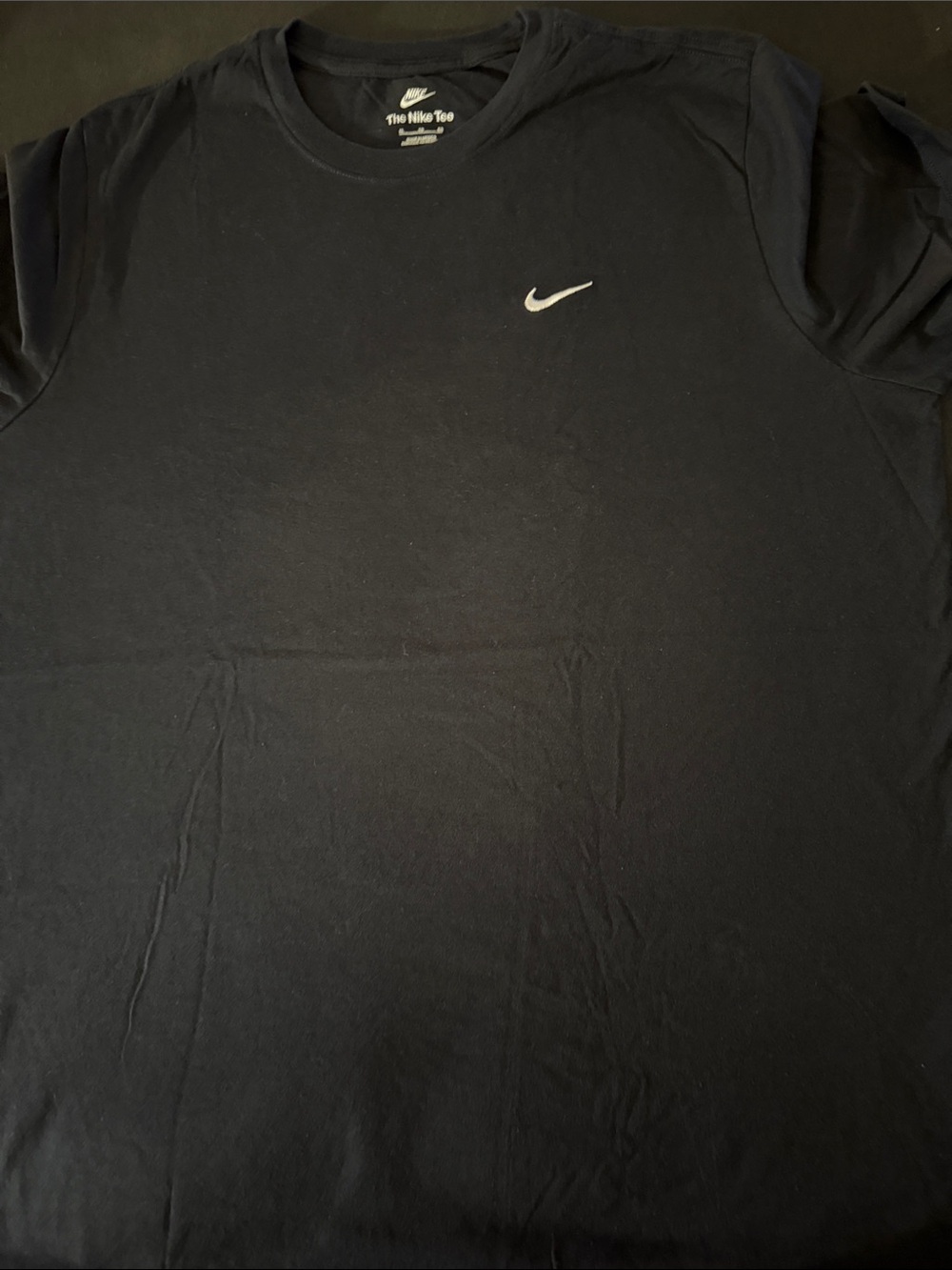 Nike Black Short Sleeve Crew Neck T-Shirt with White Swoosh